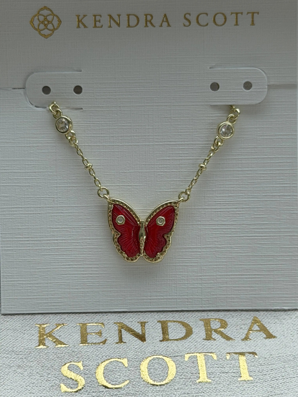 Kendra Scott Red Butterfly Necklace
